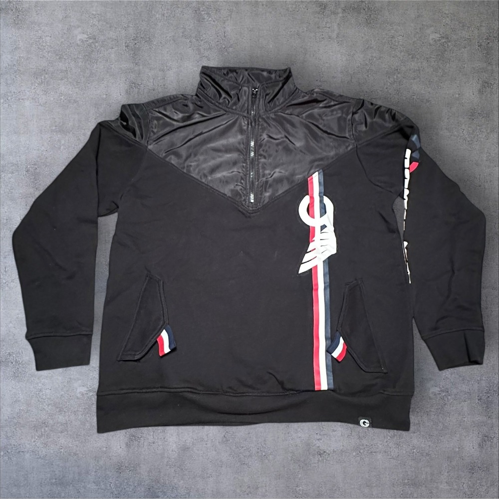 Genuine GNUN Denim Mfg 1/2 Zip Pullover Black Shirt/Light Sweatshirt - Size‎ XL